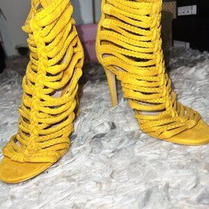 ALDO Yellow Braided Women's Heels